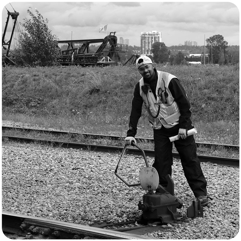 A worker at a switch